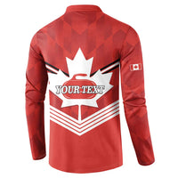 Personalized Canada Curling Button Sweatshirt Maple Leaf Red Version - Wonder Print Shop