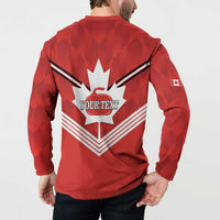 Personalized Canada Curling Button Sweatshirt Maple Leaf Red Version - Wonder Print Shop
