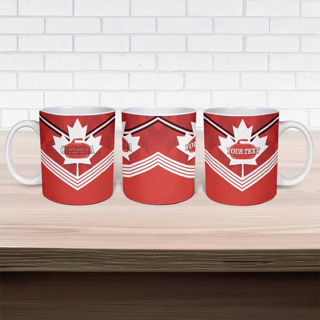 Personalized Canada Curling Ceramic Mug Maple Leaf Red Version - Wonder Print Shop