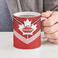 Personalized Canada Curling Ceramic Mug Maple Leaf Red Version - Wonder Print Shop