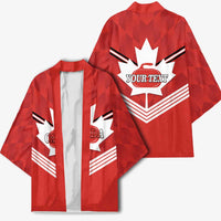 Personalized Canada Curling Kimono Maple Leaf Red Version - Wonder Print Shop