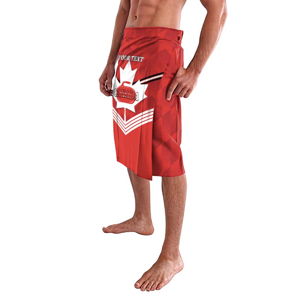 Personalized Canada Curling Lavalava Maple Leaf Red Version - Wonder Print Shop