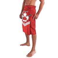 Personalized Canada Curling Lavalava Maple Leaf Red Version - Wonder Print Shop