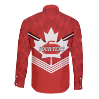 Personalized Canada Curling Long Sleeve Button Shirt Maple Leaf Red Version - Wonder Print Shop