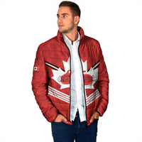 Personalized Canada Curling Padded Jacket Maple Leaf Red Version - Wonder Print Shop