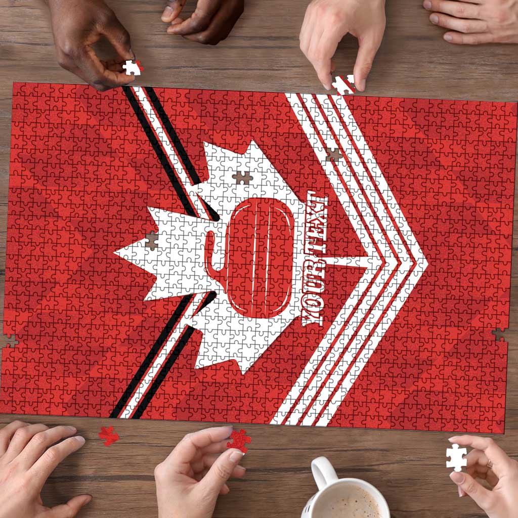 Personalized Canada Curling Puzzle Maple Leaf Red Version - Wonder Print Shop