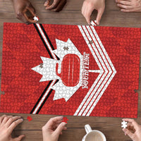 Personalized Canada Curling Puzzle Maple Leaf Red Version - Wonder Print Shop