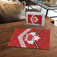 Personalized Canada Curling Puzzle Maple Leaf Red Version - Wonder Print Shop
