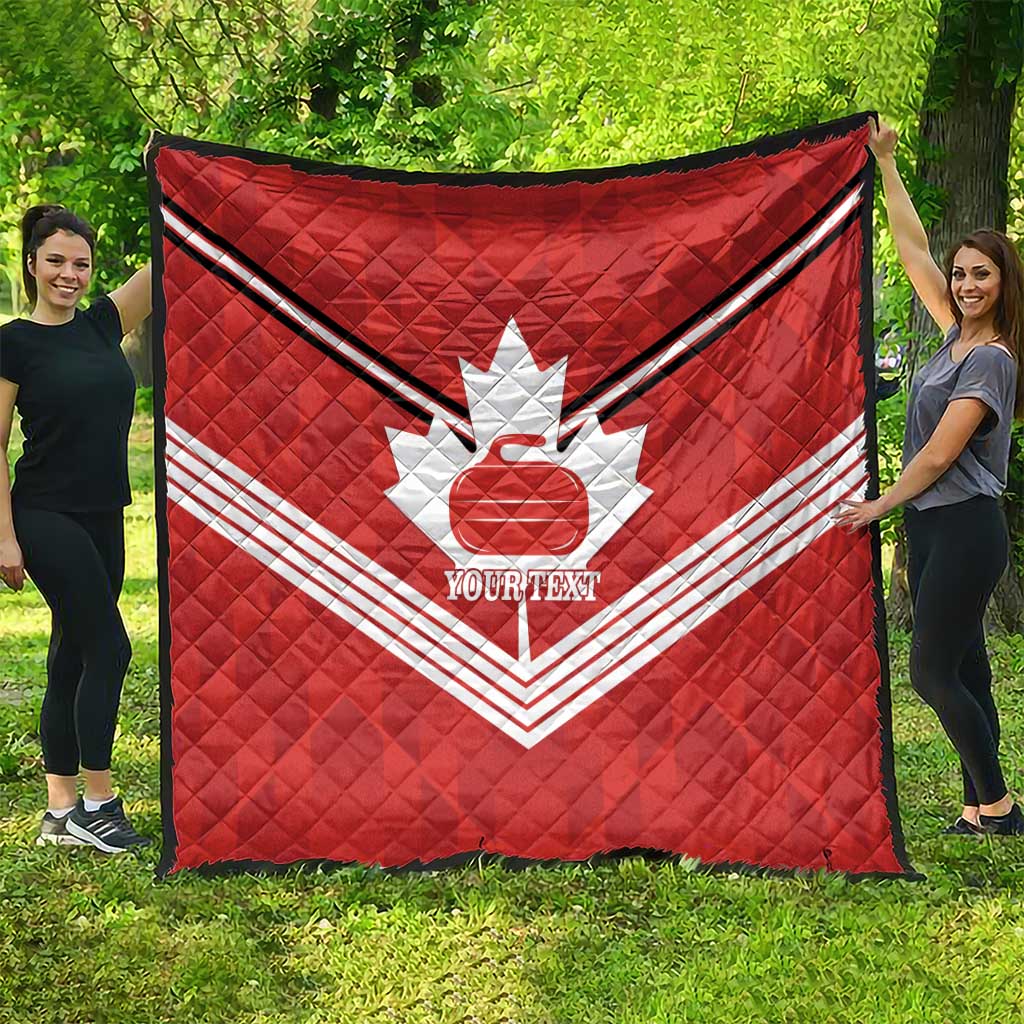 Personalized Canada Curling Quilt Maple Leaf Red Version - Wonder Print Shop