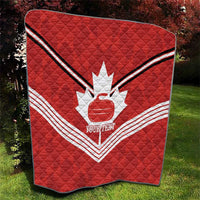 Personalized Canada Curling Quilt Maple Leaf Red Version - Wonder Print Shop