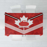Personalized Canada Curling Tablecloth Maple Leaf Red Version - Wonder Print Shop