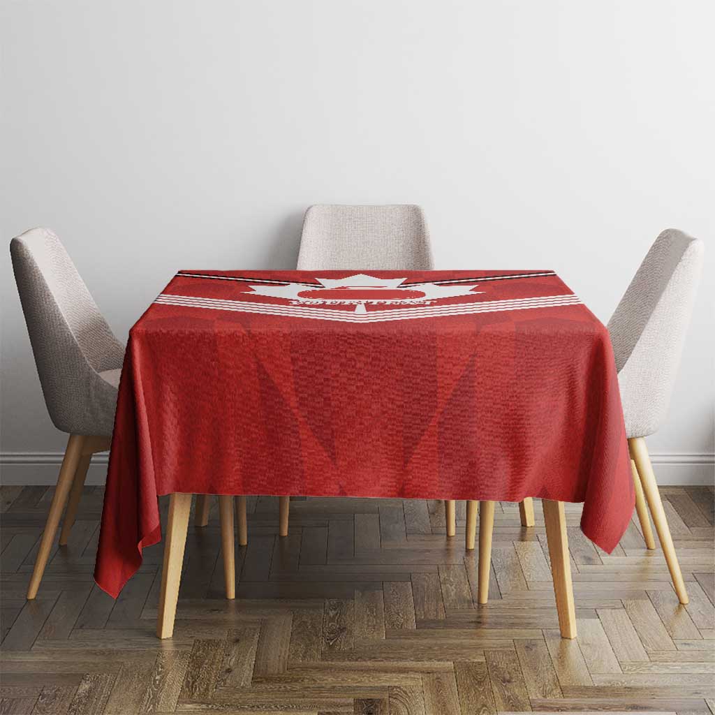 Personalized Canada Curling Tablecloth Maple Leaf Red Version - Wonder Print Shop