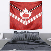 Personalized Canada Curling Tapestry Maple Leaf Red Version - Wonder Print Shop