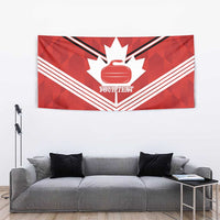 Personalized Canada Curling Tapestry Maple Leaf Red Version - Wonder Print Shop
