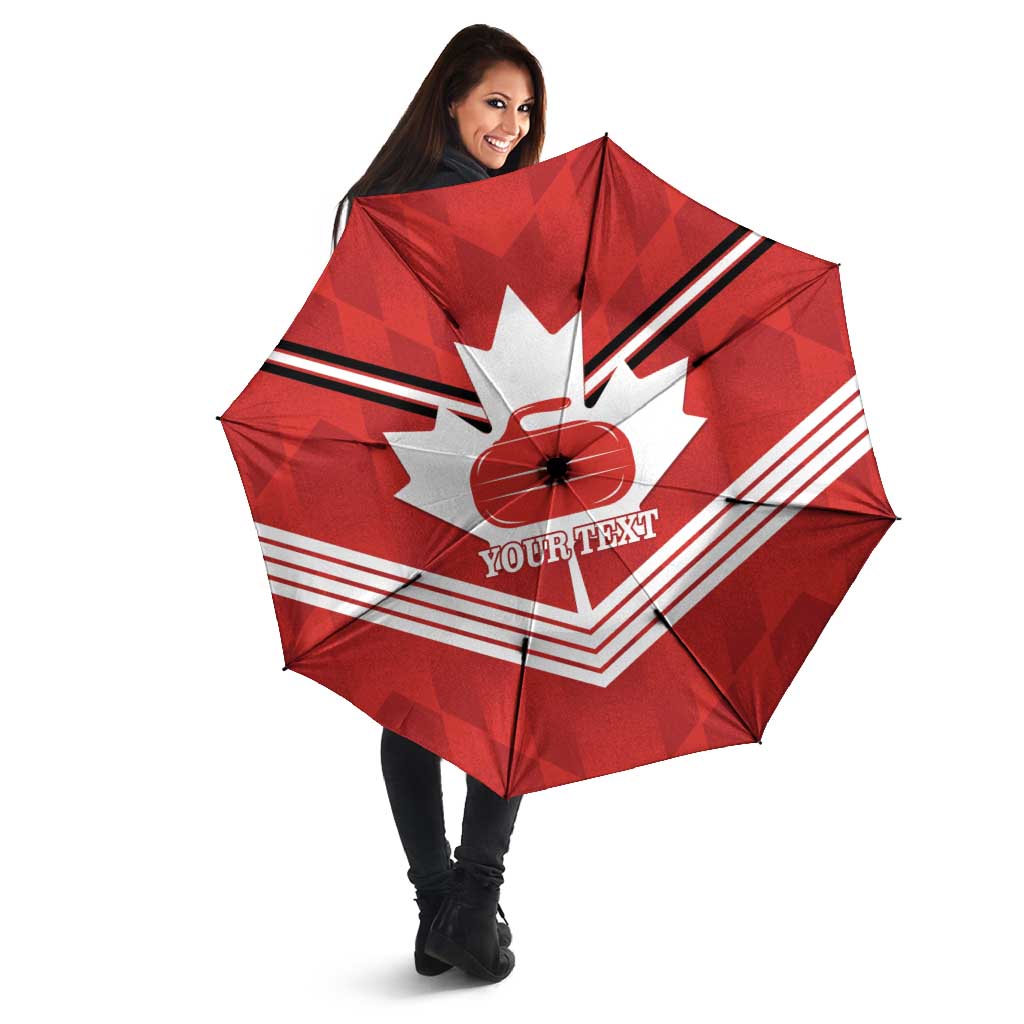 Personalized Canada Curling Umbrella Maple Leaf Red Version - Wonder Print Shop