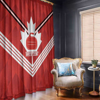Personalized Canada Curling Window Curtain Maple Leaf Red Version - Wonder Print Shop