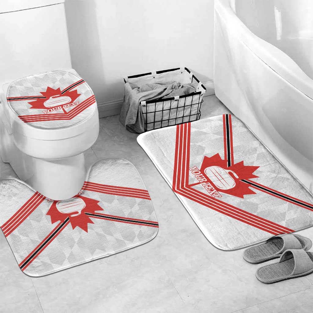 Personalized Canada Curling Bathroom Set Maple Leaf White Version - Wonder Print Shop