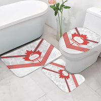 Personalized Canada Curling Bathroom Set Maple Leaf White Version - Wonder Print Shop