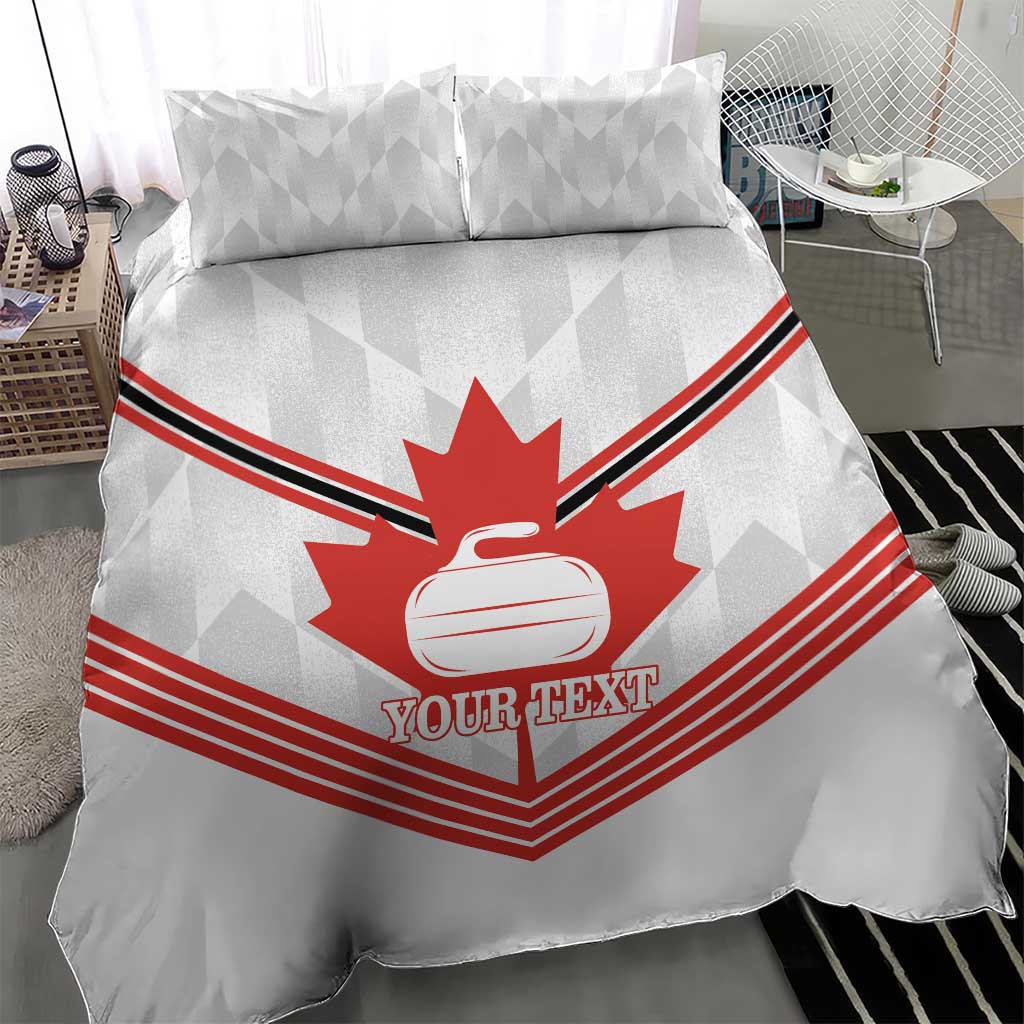 Personalized Canada Curling Bedding Set Maple Leaf White Version - Wonder Print Shop