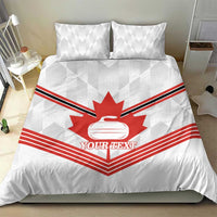 Personalized Canada Curling Bedding Set Maple Leaf White Version - Wonder Print Shop