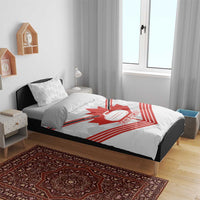 Personalized Canada Curling Bedding Set Maple Leaf White Version - Wonder Print Shop