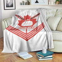 Personalized Canada Curling Blanket Maple Leaf White Version - Wonder Print Shop