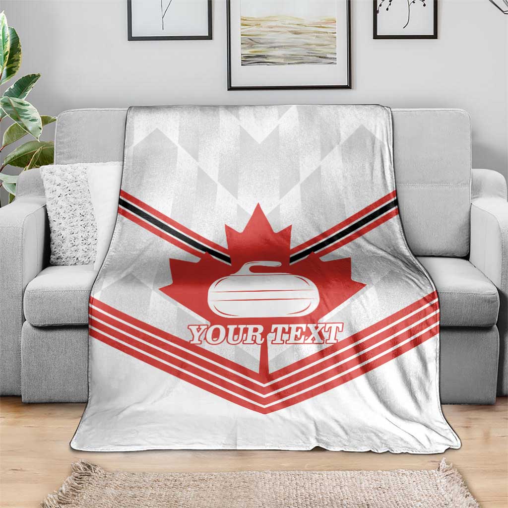 Personalized Canada Curling Blanket Maple Leaf White Version - Wonder Print Shop
