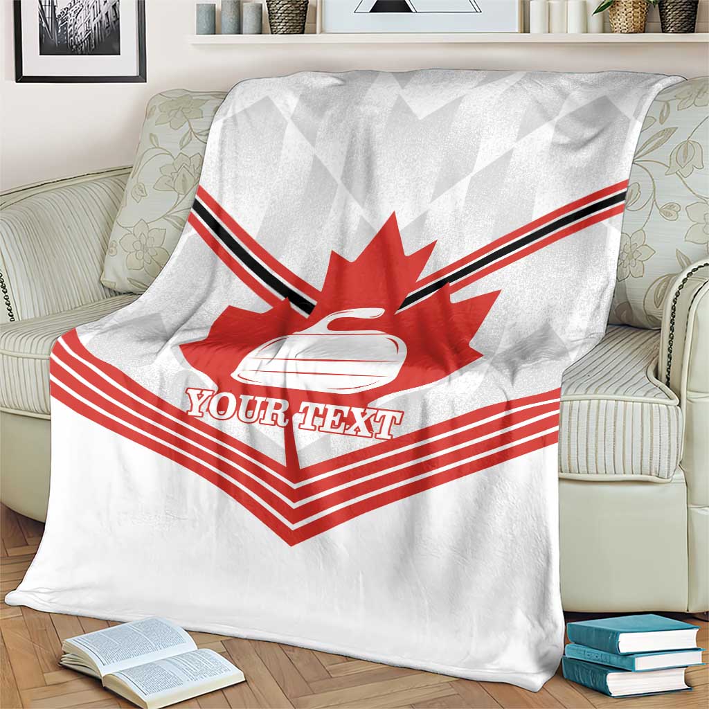 Personalized Canada Curling Blanket Maple Leaf White Version - Wonder Print Shop