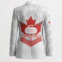 Personalized Canada Curling Blazer Maple Leaf White Version - Wonder Print Shop
