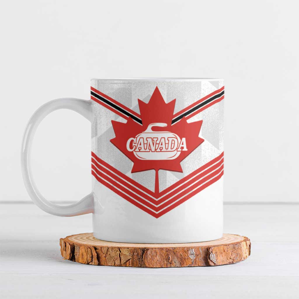Personalized Canada Curling Ceramic Mug Maple Leaf White Version - Wonder Print Shop
