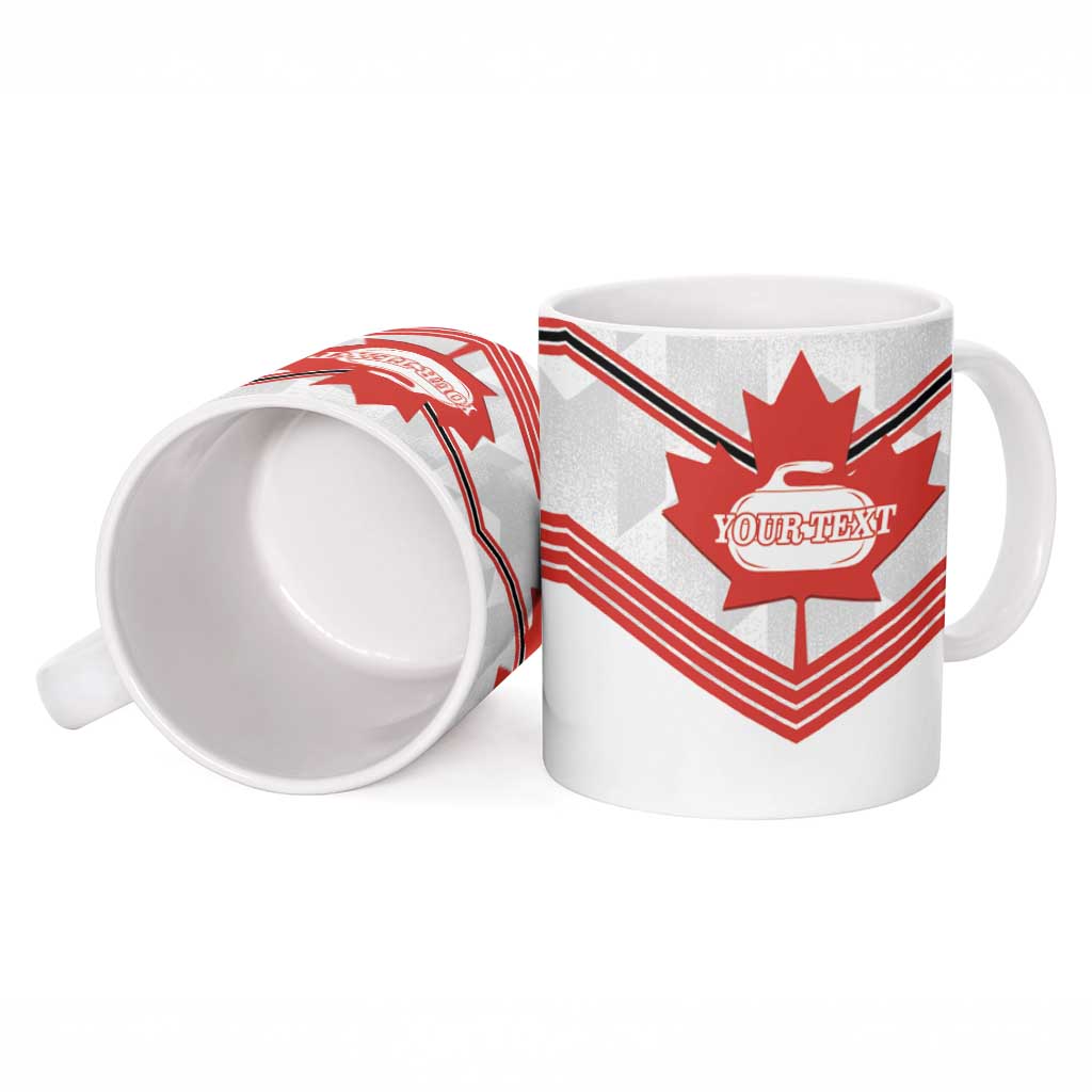 Personalized Canada Curling Ceramic Mug Maple Leaf White Version - Wonder Print Shop