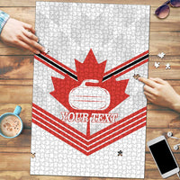 Personalized Canada Curling Puzzle Maple Leaf White Version - Wonder Print Shop