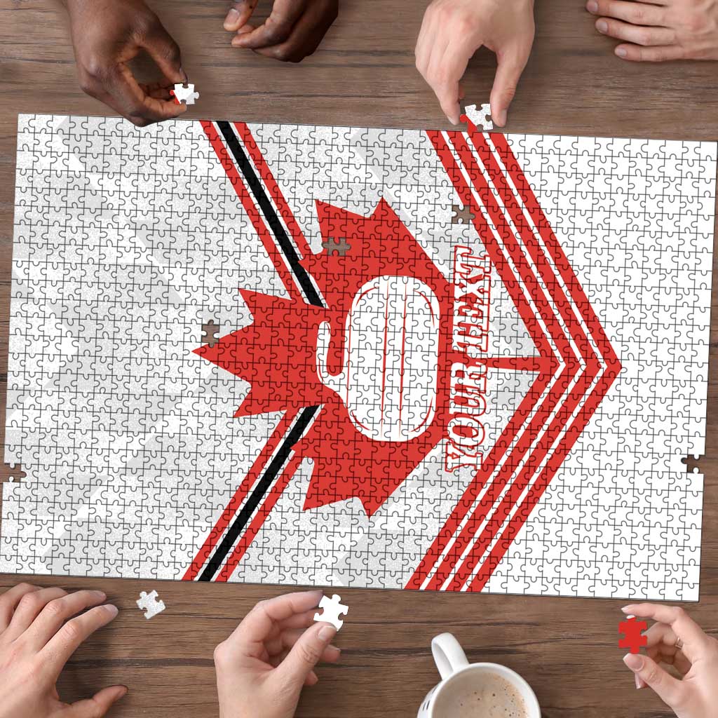 Personalized Canada Curling Puzzle Maple Leaf White Version - Wonder Print Shop