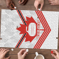Personalized Canada Curling Puzzle Maple Leaf White Version - Wonder Print Shop