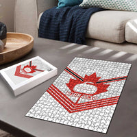 Personalized Canada Curling Puzzle Maple Leaf White Version - Wonder Print Shop