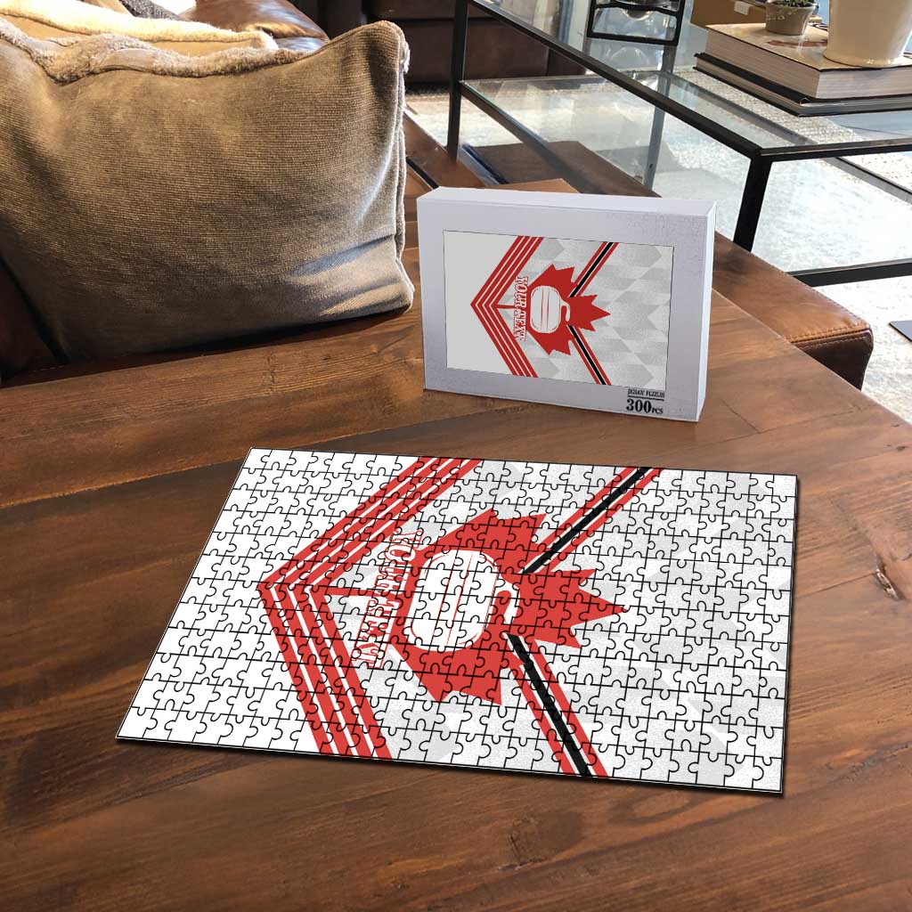 Personalized Canada Curling Puzzle Maple Leaf White Version - Wonder Print Shop