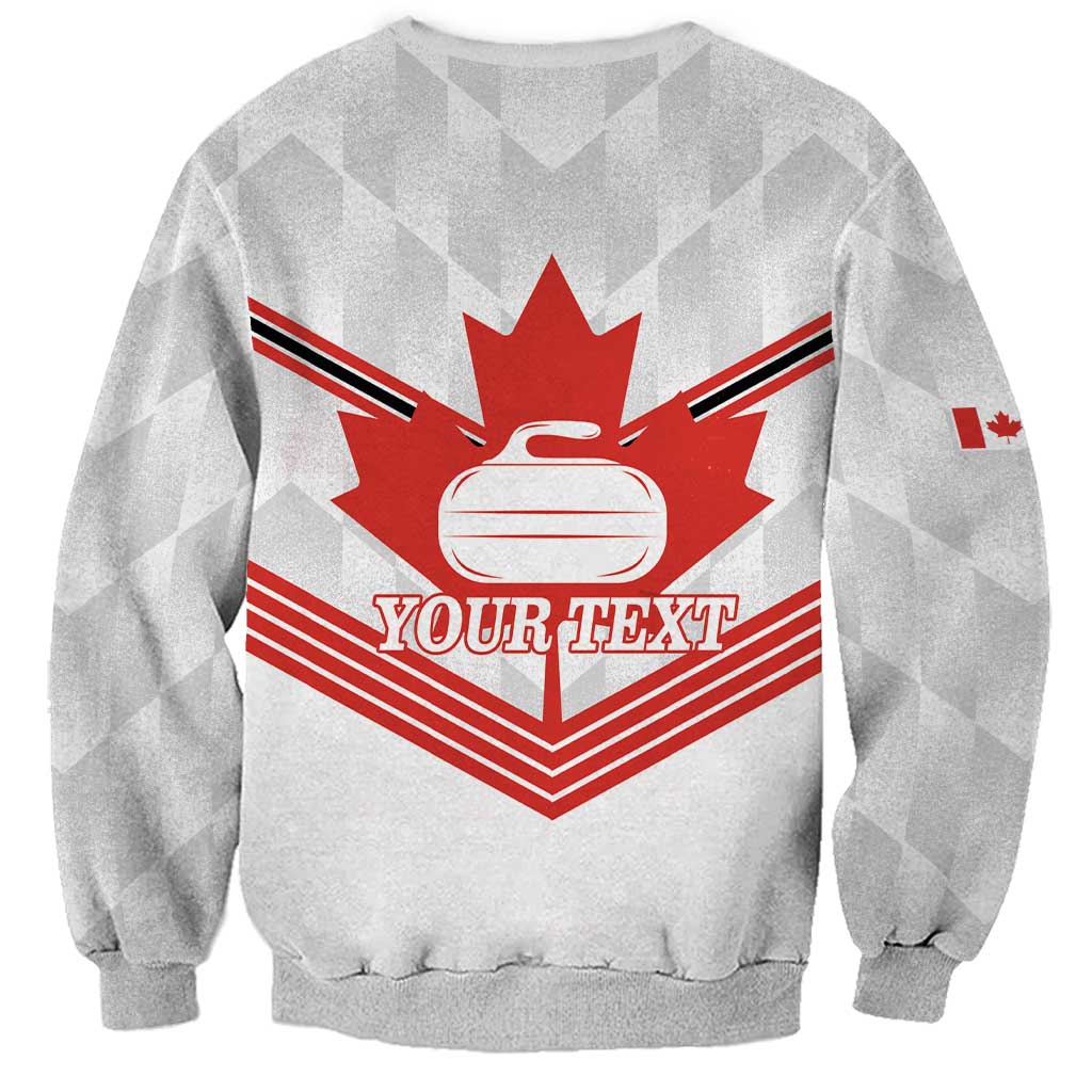 Personalized Canada Curling Sweatshirt Maple Leaf White Version - Wonder Print Shop