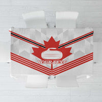 Personalized Canada Curling Tablecloth Maple Leaf White Version - Wonder Print Shop