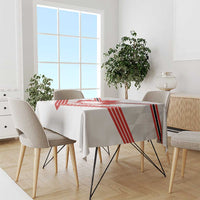 Personalized Canada Curling Tablecloth Maple Leaf White Version - Wonder Print Shop