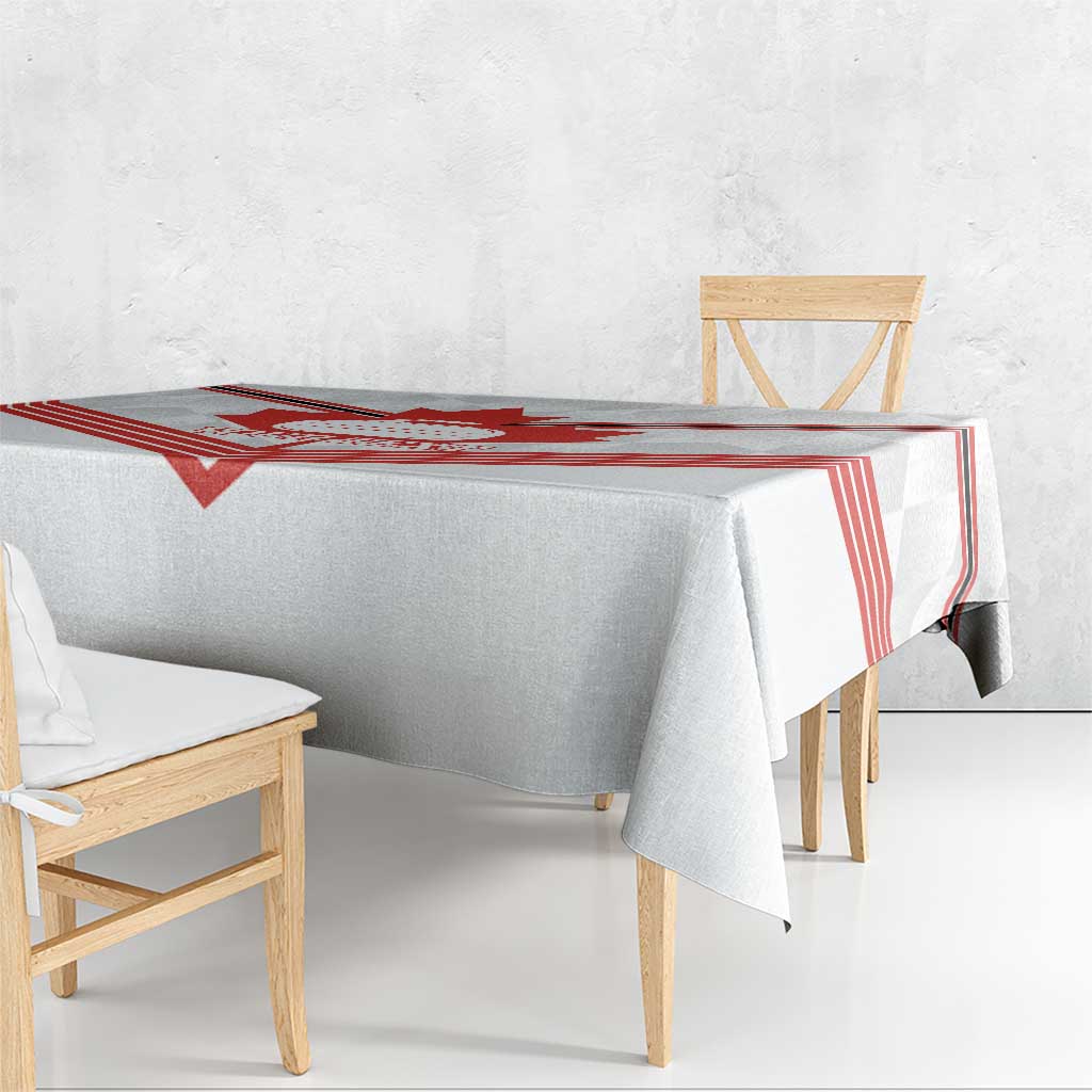 Personalized Canada Curling Tablecloth Maple Leaf White Version - Wonder Print Shop