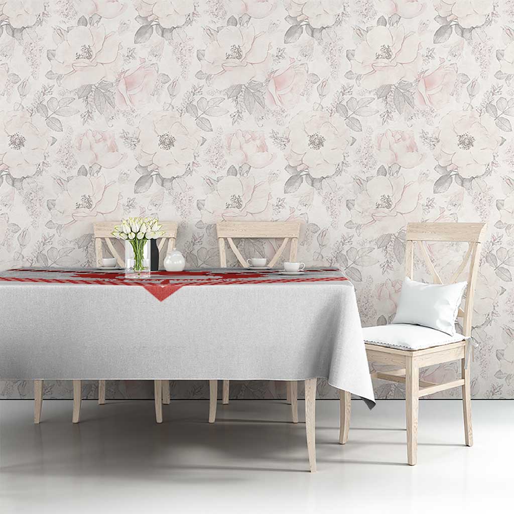 Personalized Canada Curling Tablecloth Maple Leaf White Version - Wonder Print Shop