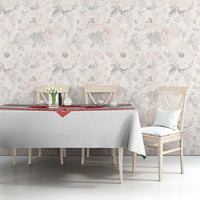 Personalized Canada Curling Tablecloth Maple Leaf White Version - Wonder Print Shop