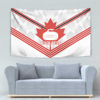 Personalized Canada Curling Tapestry Maple Leaf White Version - Wonder Print Shop