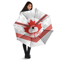 Personalized Canada Curling Umbrella Maple Leaf White Version - Wonder Print Shop