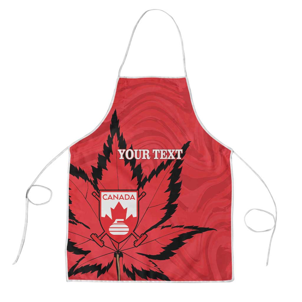Custom Canada Curling Apron Go Maple Leaf Marble Style - Wonder Print Shop