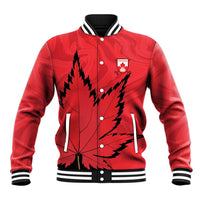 Custom Canada Curling Baseball Jacket Go Maple Leaf Marble Style - Wonder Print Shop