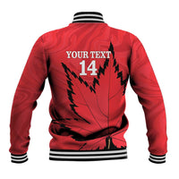 Custom Canada Curling Baseball Jacket Go Maple Leaf Marble Style - Wonder Print Shop