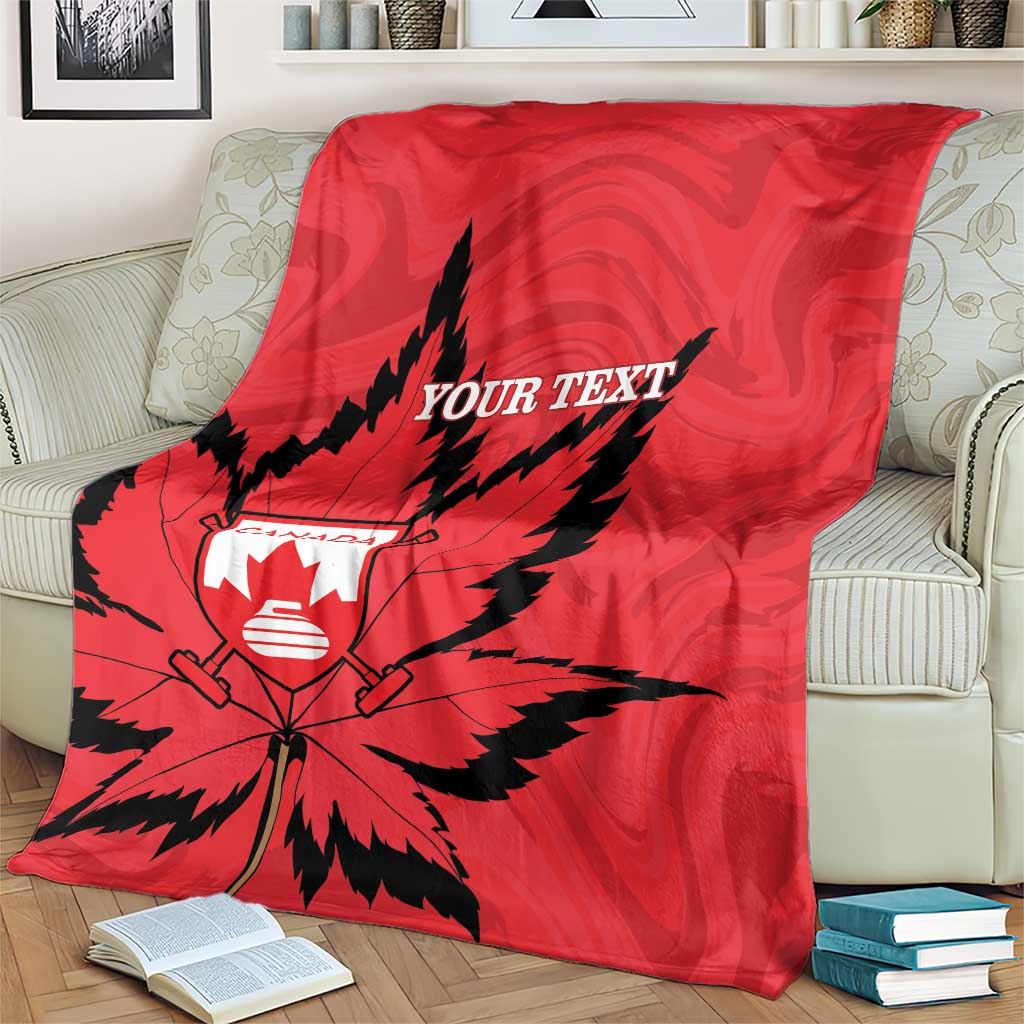 Custom Canada Curling Blanket Go Maple Leaf Marble Style - Wonder Print Shop