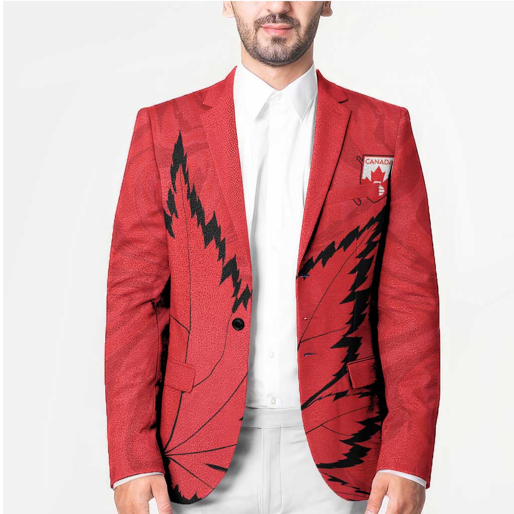 Custom Canada Curling Blazer Go Maple Leaf Marble Style - Wonder Print Shop