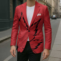 Custom Canada Curling Blazer Go Maple Leaf Marble Style - Wonder Print Shop